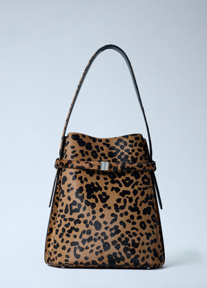 TOTEME Belted Pony-Hair Bucket Bag Brown tot0262008