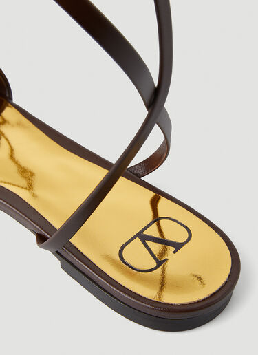 Valentino 원 스터드 글라디에이터 샌들 브라운 val0248014