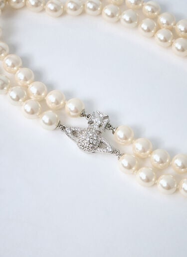 Vivienne Westwood Graziella 珍珠贴颈项链  银色 vvw0262036