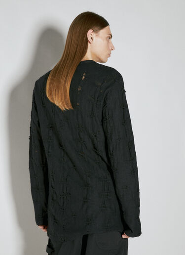 Yohji Yamamoto Distressed Knit Sweater Black yoy0154012