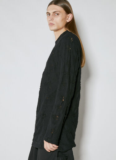 Yohji Yamamoto Distressed Knit Sweater Black yoy0154012