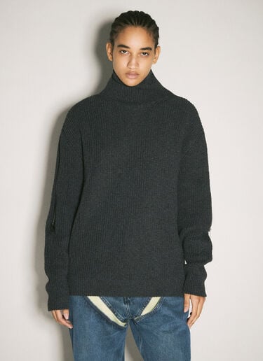 Y/Project Zip-Insert Knit Sweater Grey ypr0358013