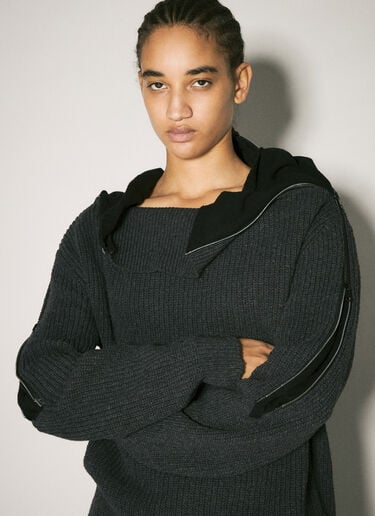 Y/Project Zip-Insert Knit Sweater Grey ypr0358013