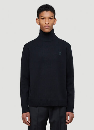 Black Acne Studios Turtleneck Acne Studios Black Wool Rib Knit