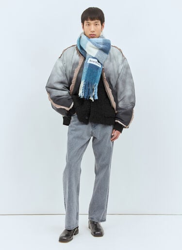Acne Studios Mohair Checked Scarf Blue acn0157042