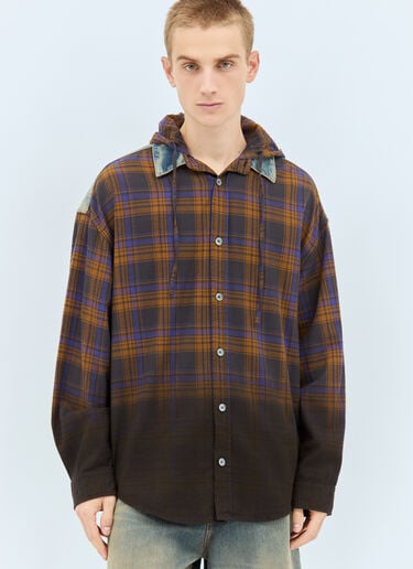 후드 버튼업 체크 셔츠 Acne Studios 후드 버튼업 체크 셔츠 브라운 acn0158006