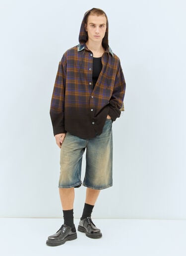 후드 버튼업 체크 셔츠 Acne Studios 후드 버튼업 체크 셔츠 브라운 acn0158006