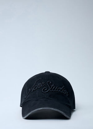 Acne Studios Logo Motif Baseball Cap Black acn0161017