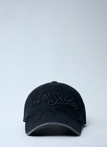 Acne Studios Logo Motif Baseball Cap Black acn0161017