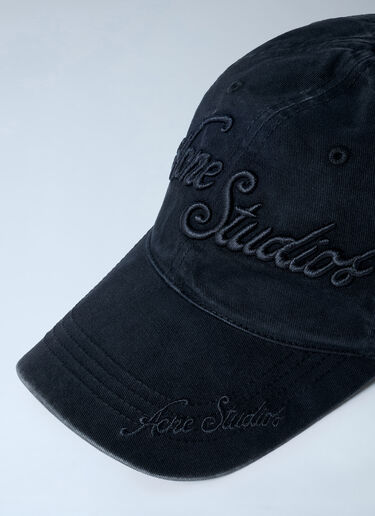 Acne Studios Logo Motif Baseball Cap Black acn0161017