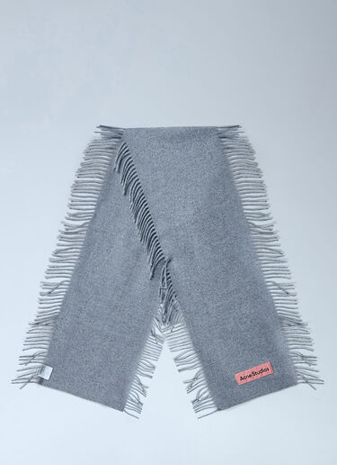 Acne Studios Fringe Wool Scarf Grey acn0162033