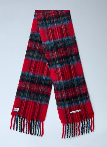 Acne Studios Mohair Checked Scarf Red acn0162034