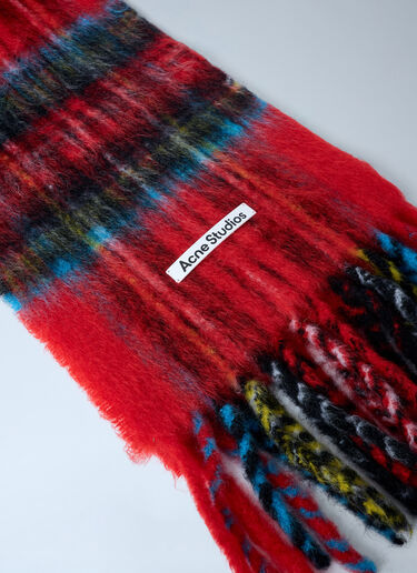 Mohair Checked Scarf Acne Studios Mohair Checked Scarf Red acn0162034