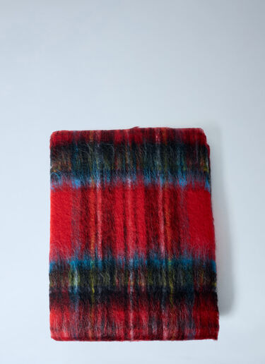 Acne Studios Mohair Checked Scarf Red acn0162034