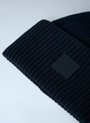 Acne Studios Logo Motif Beanie Hat Black acn0162035