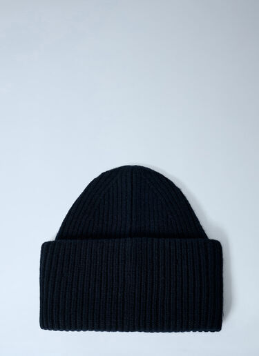 Acne Studios Logo Motif Beanie Hat Black acn0162035