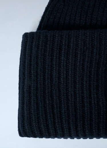 Acne Studios Logo Motif Beanie Hat Black acn0162035