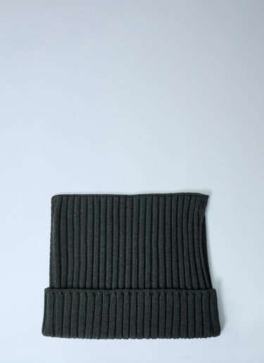 Acne Studios Ribbed Square Beanie Hat Green acn0162037