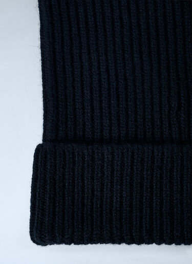 Acne Studios Face Logo Square Beanie Hat Black acn0162039