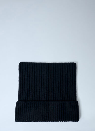 Face Logo Square Beanie Hat Acne Studios Face Logo Square Beanie Hat Black acn0162039