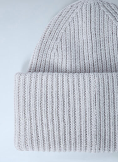 Acne Studios Large Face Logo Beanie Hat Light Grey acn0162046