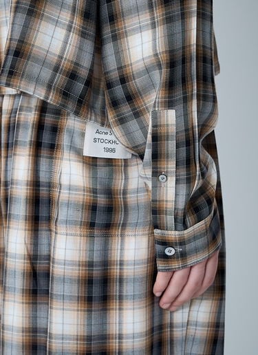 Hooded Check Shirt Acne Studios Hooded Check Shirt Beige acn0261002