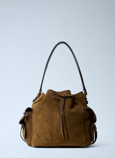 Acne Studios Suede Multipocket Bucket Bag Brown acn0262004
