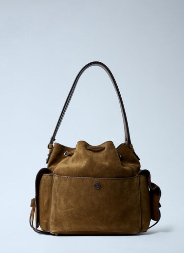 Acne Studios Suede Multipocket Bucket Bag Brown acn0262004