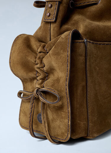 Acne Studios Suede Multipocket Bucket Bag Brown acn0262004