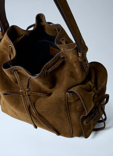 Acne Studios Suede Multipocket Bucket Bag Brown acn0262004