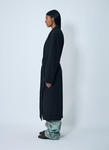 Acne Studios Belted Pinstripe Coat Black acn0262014