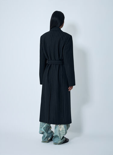 Acne Studios Belted Pinstripe Coat Black acn0262014