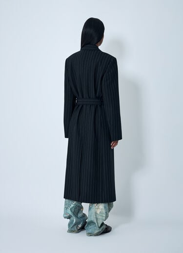 Belted Pinstripe Coat Acne Studios Belted Pinstripe Coat Black acn0262014