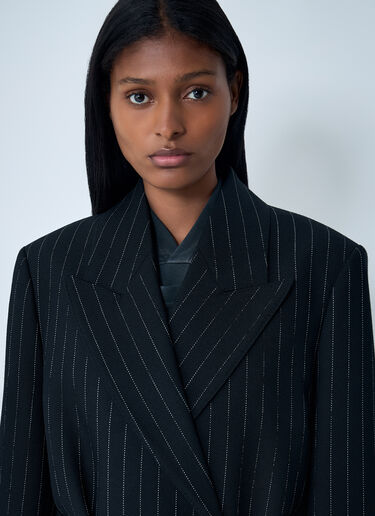 Acne Studios Belted Pinstripe Coat Black acn0262014