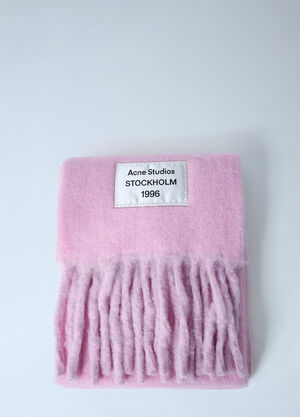 Acne Studios Fringed Wool-Blend Scarf Pink acn0262015