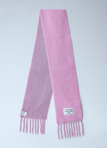 Acne Studios Fringed Wool-Blend Scarf Pink acn0262015