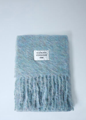 Acne Studios Fringed Wool-Blend Scarf Light Blue acn0262016