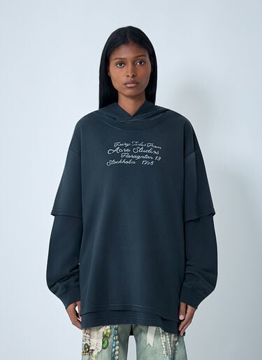 Acne Studios Hooded Logo Motif T-Shirt Black acn0262029