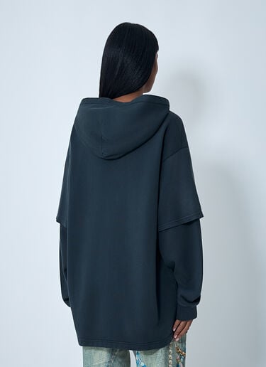 Acne Studios Hooded Logo Motif T-Shirt Black acn0262029