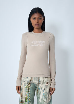 Acne Studios Logo Motif T-Shirt Beige acn0262031