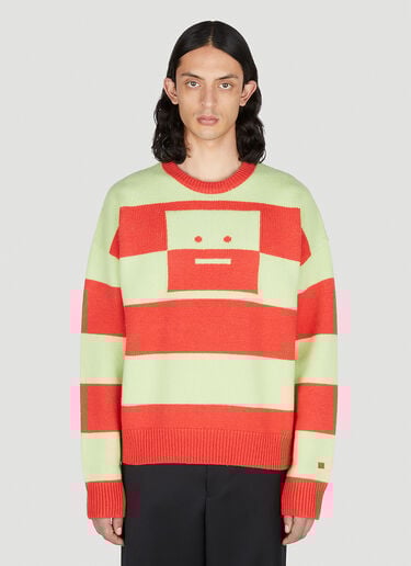 페이스 로고 스트라이프 스웨터 Acne Studios 페이스 로고 스트라이프 스웨터 레드 acn0351007
