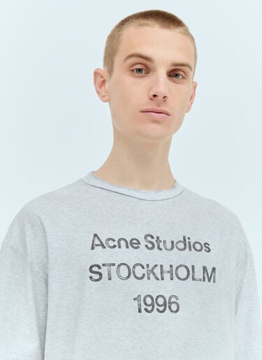 Acne Studios 로고 프린트 티셔츠 그레이 acn0355011