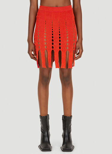 Ambush Knit Cut Out Skirt Red amb0250019