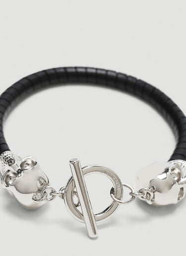 Alexander McQueen Skull Charm Curb-Chain Bracelet Silver amq0143040