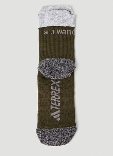 adidas Terrex x And Wander 로고 양말 카키 ata0352004