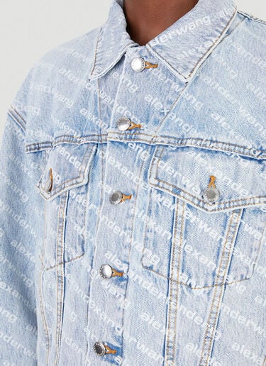 Logo Denim Jacket Alexander Wang Logo Denim Jacket Blue awg0245043