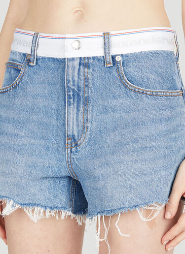 로고 데님 쇼츠 Alexander Wang 로고 데님 쇼츠 블루 awg0251036