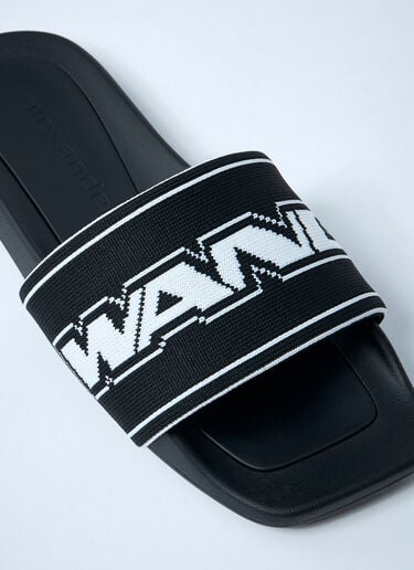 Alexander Wang Logo Motif Slides Black awg0261024