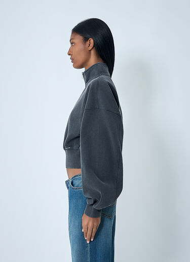 Alexander Wang Logo Motif Zip-Up Sweateshirt Charcoal awg0262003