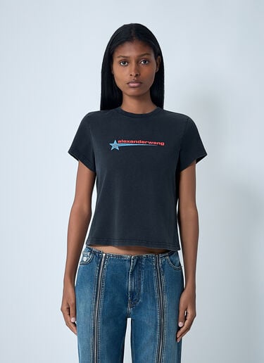 Logo Motif T-Shirt Alexander Wang Logo Motif T-Shirt Black awg0262006